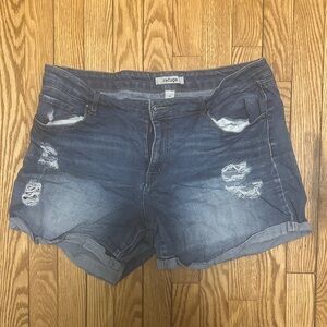 Refuge Distressed Blue Jean Shorts